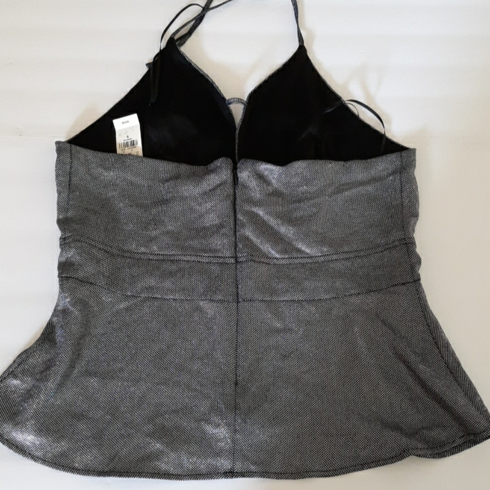 NWT Women's Size 10 Metallic Peplum Halter Top - Picture 7 of 10